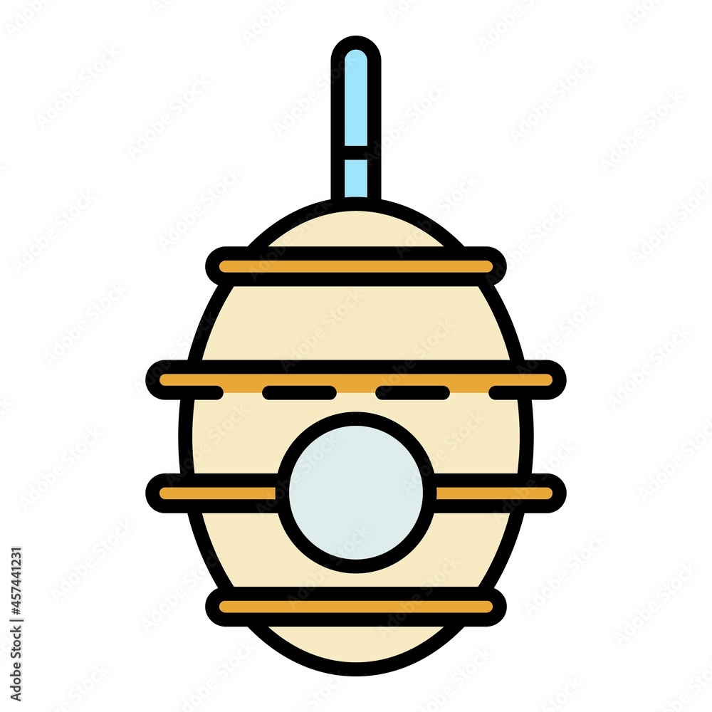 Aufkleber tree bee hive icon. outline tree bee hive vector icon color flat isolated on white