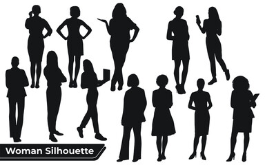 Collection of Stylish Woman silhouettes in different poses