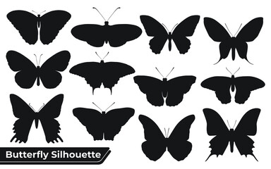 Collection of Butterfly Silhouettes in different poses