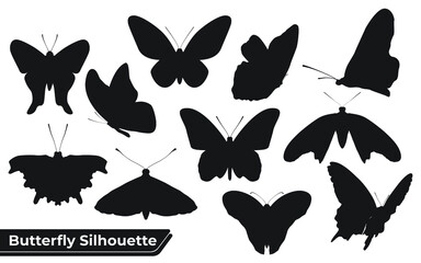 Collection of Butterfly Silhouettes in different poses