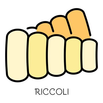 Riccoli pasta icon. Outline riccoli pasta vector icon color flat isolated on white