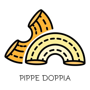 Pippe doppia icon. Outline pippe doppia vector icon color flat isolated on white