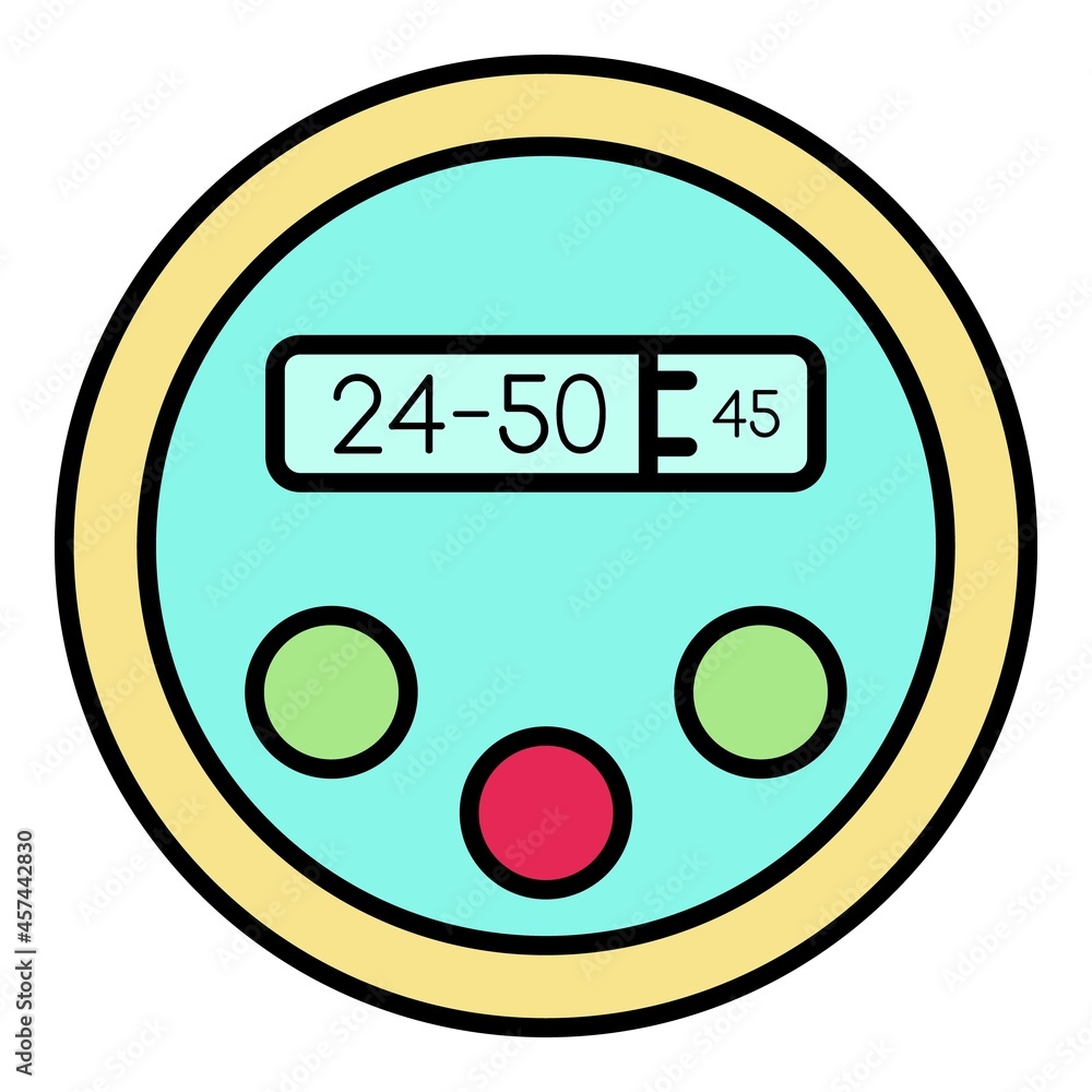 Poster robot digital clock icon. outline robot digital clock vector icon color flat isolated on white