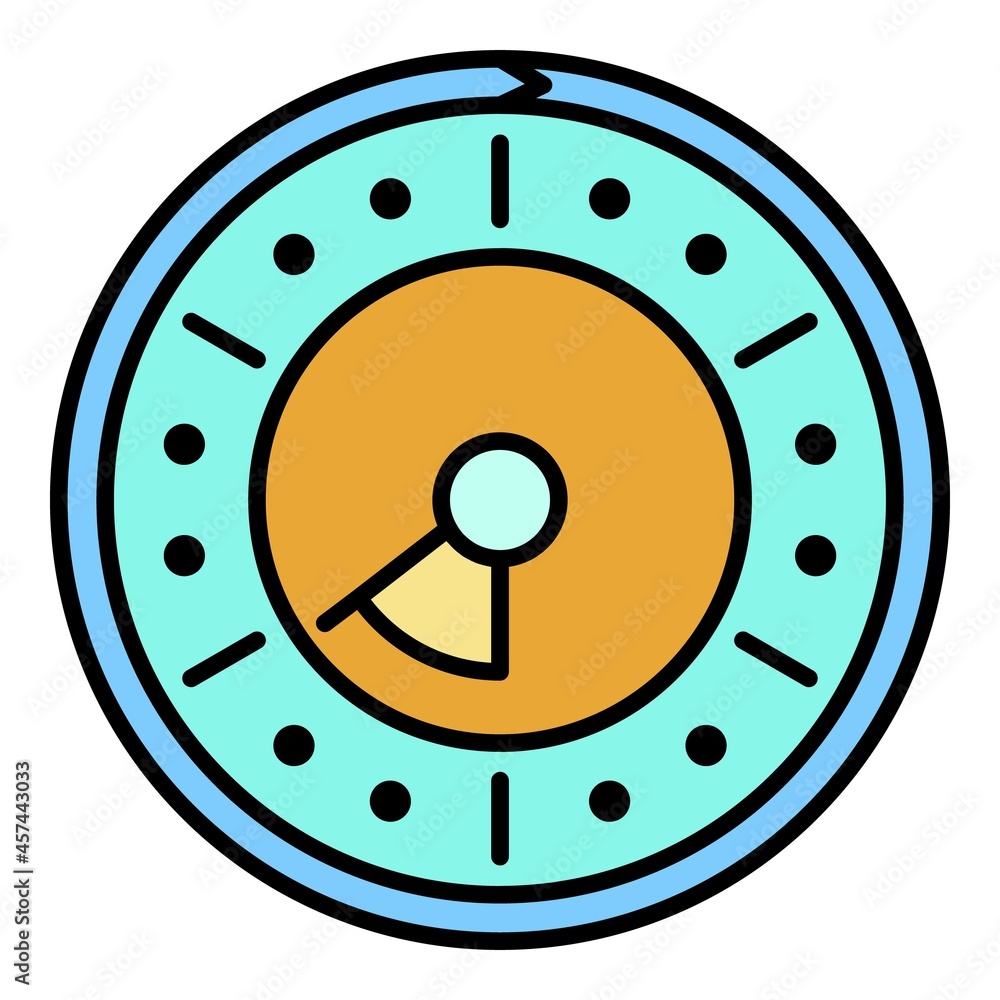 Aufkleber point clock icon. outline point clock vector icon color flat isolated on white