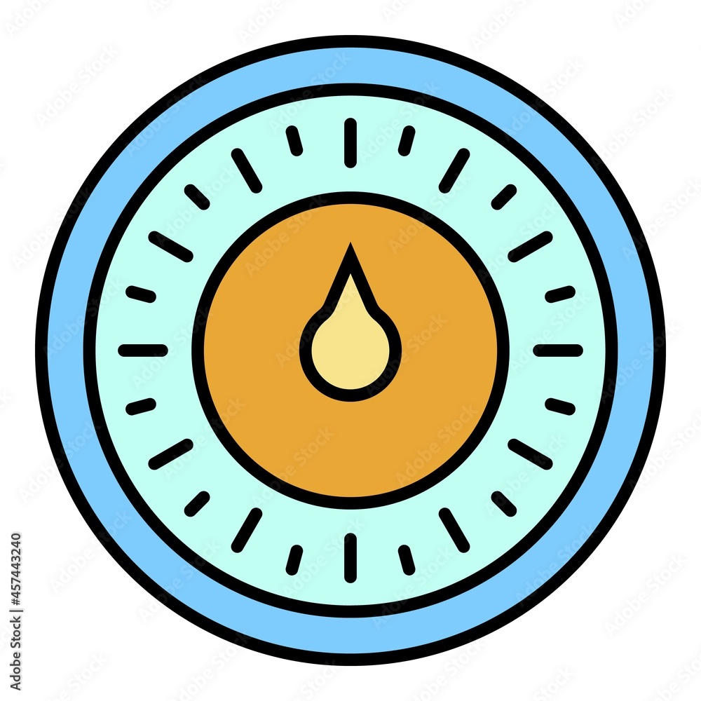 Poster round retro timer icon. outline round retro timer vector icon color flat isolated on white