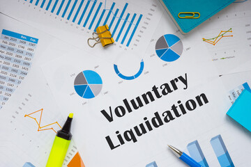 Financial concept meaning Voluntary Liquidation with inscription on the sheet.