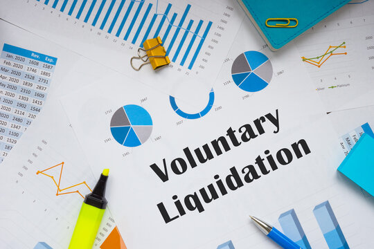 Financial Concept Meaning Voluntary Liquidation With Inscription On The Sheet.