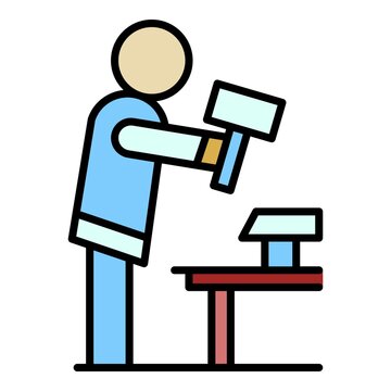 blacksmith hammering metal on anvil clip art preview