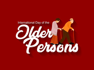 International Day of the Older Persons. Old man and women banner and poster design for social media and print media.