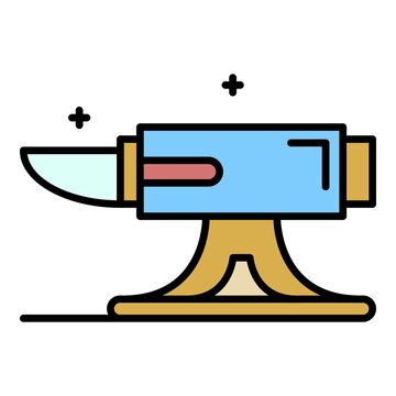 recommend clip art: Metal anvil icon. Outline metal anvil vector icon color flat isolated on white