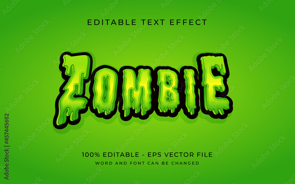 Poster zombie halloween text effect style editable text effect