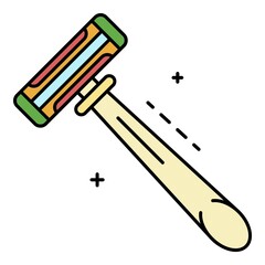 Blade shaver icon. Outline blade shaver vector icon color flat isolated on white