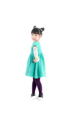 Cute little children with fresh Asian faces dressed in fashion, going out, posing, cute and bright, looking happy and fun.
