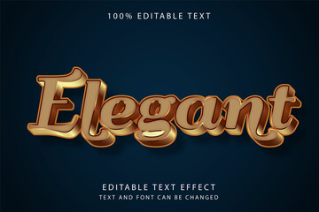 Elegant,3 dimension editable text effect yellow gradation brown gold style