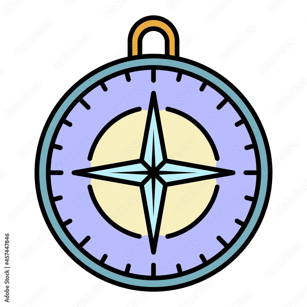 Poster navigation compass icon. outline navigation compass vector icon color flat isolated on white