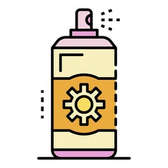 Sunscreen spray icon. Outline sunscreen spray vector icon color flat isolated on white
