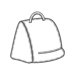 Isolated vintage bagpack school supply icon