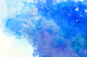 青い水彩テクスチャ、背景イラスト