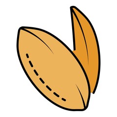 Peanut icon. Outline peanut vector icon color flat isolated on white