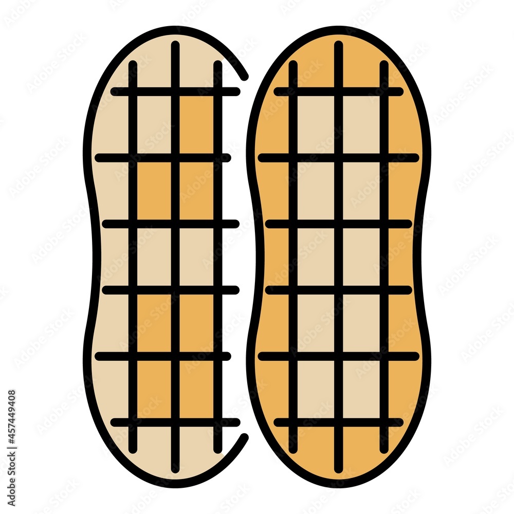 Poster shell peanut icon. outline shell peanut vector icon color flat isolated on white
