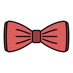 Festive bow tie icon. Outline festive bow tie vector icon color flat isolated on white