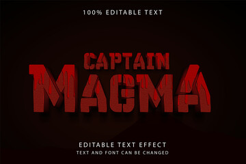 captain magma,3 dimension editable text effect modern red gradation cinematic text style