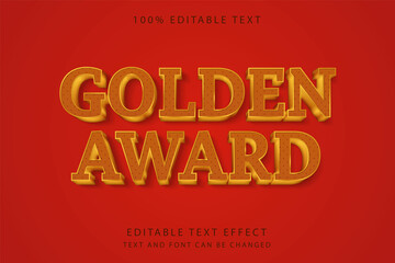 Golden,3 dimension editable text effect yellow gradation orange gold style effect
