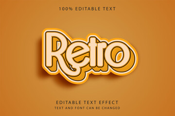 Retro,3 dimension editable text effect yellow gradation retro style effect - obrazy, fototapety, plakaty