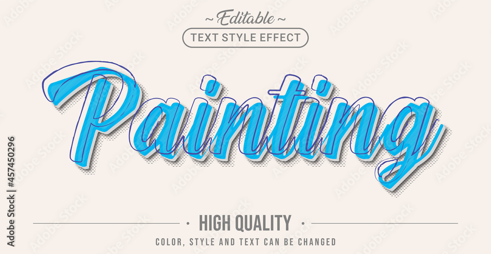 Poster Editable text style effect - Painting text style theme.