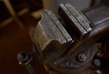 old locksmith vice out of focus