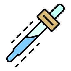 Medical pipette icon. Outline medical pipette vector icon color flat isolated on white