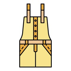 Workwear icon. Outline workwear vector icon color flat isolated on white