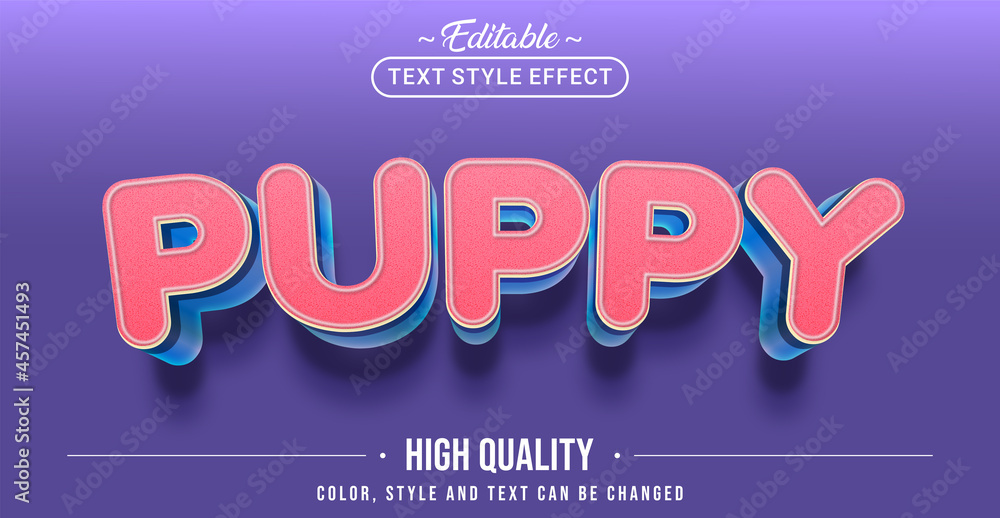 Poster Editable text style effect - Puppy text style theme.