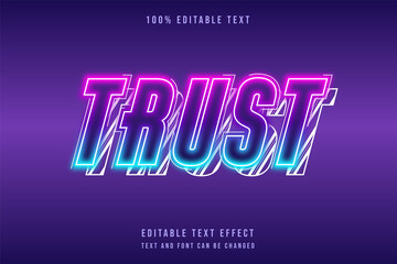 trust,editable text effect pink gradation purple blue layers text effect