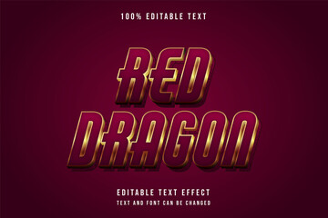 red dragon,3 dimension editable text effect red gradation yellow gold text effect