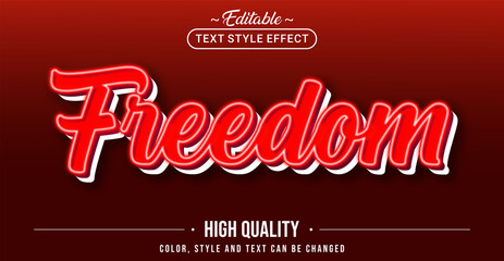 Editable text style effect - Freedom text style theme.