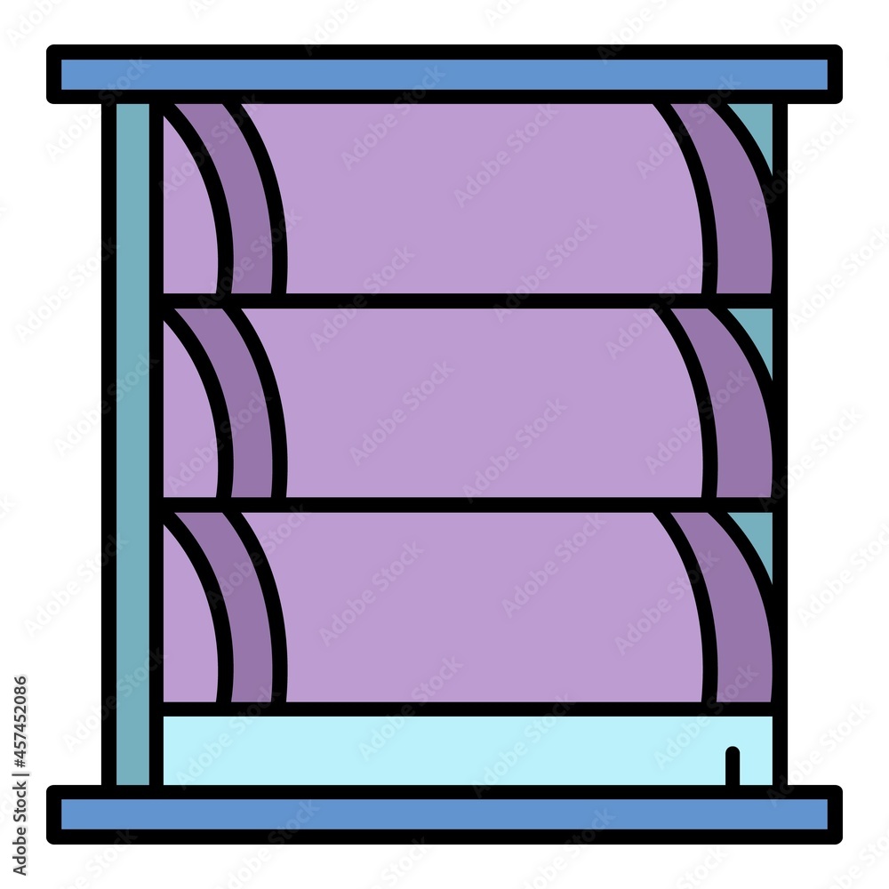 Poster big window shutter icon. outline big window shutter vector icon color flat isolated on white