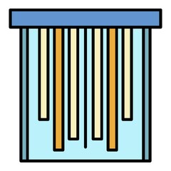 Vertical window roller icon. Outline vertical window roller vector icon color flat isolated on white