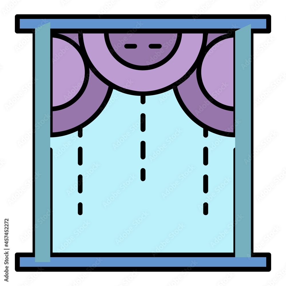 Aufkleber room circle shade window icon. outline room circle shade window vector icon color flat isolated on w