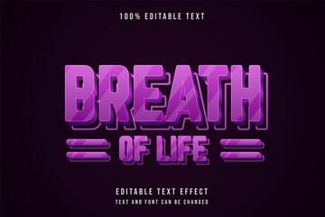 breath of life,3 dimensions editable text effect pink gradation purple neon text style