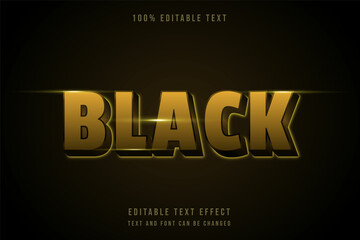 black,3 dimensions editable text effect yellow gradation black neon text style