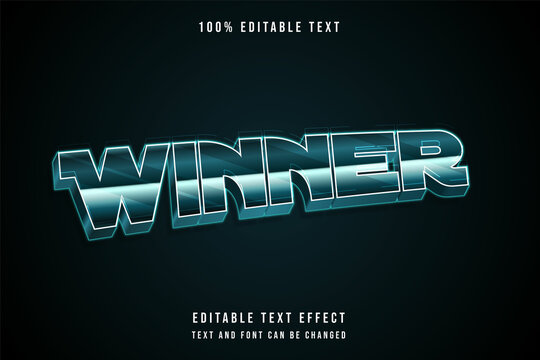 winner,3 dimensions editable text effect green gradation cinematic text style