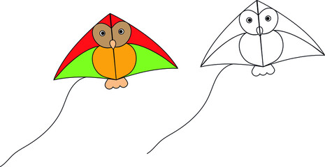 illustration of a kite flying in sky