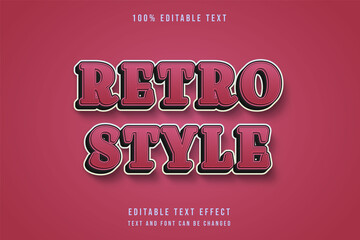 retro style,3 dimensions editable text effect red gradation text style