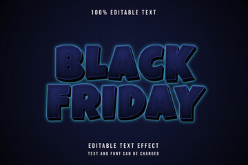 black friday,3 dimensions editable text effect purple gradation neon text style