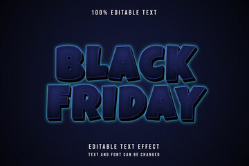 black friday,3 dimensions editable text effect purple gradation neon text style