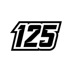 Racing number 125 logo on white background