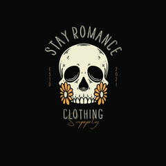 Romance head skull premium vector