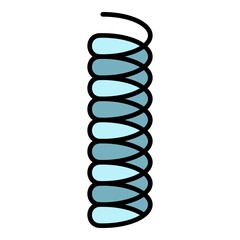 Coil spring object icon. Outline coil spring object vector icon color flat isolated on white