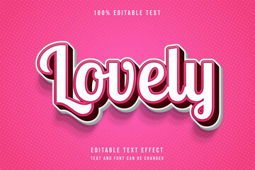 .Lovely,3 dimensions editable text effect pink gradation shadow text style
